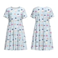 thumbnail image 3 of Bixox Women's Short Sleeve Summer Dress Loose Swing Knee Length Dresses with Pockets-Rabbit In The Rain, 3 of 7