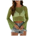thumbnail image 1 of FhsagQ Paréo pour Femmes Grande Taille Rouge Nouveaux Chandails pour Dames avec Col Rond Ample et Manches Ajourées Paréo pour Femmes Dentelle Rose Teddy Paréo pour Femmes Robe Paréo Vert P, 1 of 5