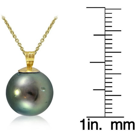 12mm Cultured Tahitian Pearl 14kt Gold Pendant, 18