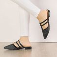 thumbnail image 2 of DARING DIVA Women's Glitter Pointed Toe Flats Mules Black 8.5, 2 of 7