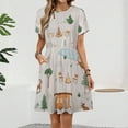 thumbnail image 2 of Cartoon Camper Short Sleeve Dress Women Summer Evening Dresses Ladies Sundress, 2 of 7