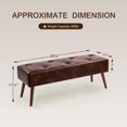 thumbnail image 2 of SSyao 44 Inch Bedroom Ottoman Bench, Upholstered End of Bed Bench with Gold Legs for Living Room Bedroom Dinning Room Entryway-Leather-darkbrown, 2 of 9