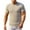 Khaki, variant on MIXUE Shirts For Men Summer Knit Solid Color Round Neck Short Sleeve Casual Pullover Tops T Shirts Sportswear,Brown,M