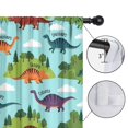 thumbnail image 4 of Blackout Kids Curtains,Light Blue Dinosaur Landscape Pattern Childrens Insulated Curtains Set Of 2,Bedroom Essentials,Toddler Room Decor 42"x84", 4 of 5