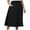 Black, variant on GigrtiJin Womens Button Front a Line Midi Skirt Plus Size Elastic High Waisted Flared Casual Solid Color Skirts