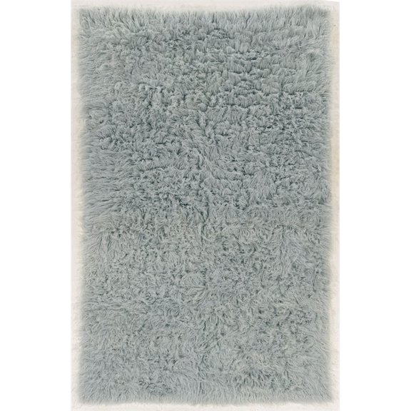 Linon New Flokati Hand Woven Wool 3'6"x4'6" Rug in Gray