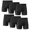 Black, variant on 6PK Mens Cotton Boxer Briefs Tagless Comfort Flex Underwear With Opening Fly