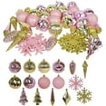 thumbnail image 2 of Jeco 40 Piece Shatterproof Plastic Christmas Ornament Set in Pink and Gold, 2 of 6