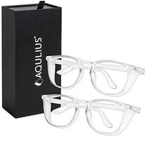 Aqulius Safety Glasses - Anti-Fog Eye Protection for Shooting - Scratch-Resistant Safety Glasses for Men - Protective Eyewear for Women - 2-Pack, Medium, Clear