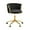 Black, variant on Velvet Woven Home Office Chair, Modern Swivel Desk Chair with Wheels, Height Adjustable Vanity Chair with Gold Metal Base and Hand Weaving Back for Bedroom Study Computer Room, Black
