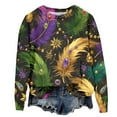 thumbnail image 2 of FrzhBrz Mar-di Gras Plus Size Tops for Women Long Sleeve Tshirts Shirts for Women Graphic Mask Printed Carnival Parade Plus Size Tunic Tops, 2 of 5