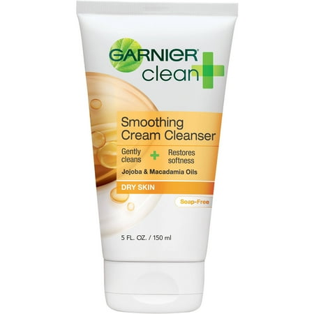 Garnier Clean + Smoothing Cream Cleanser for Dry Skin, 5 fl oz
