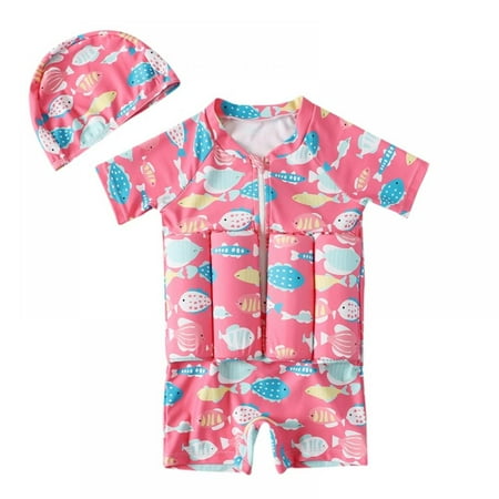 

Kids Floatation Swimsuit with Buoyancy Kids Floatsuit Swimwear One Piece Swimwear Bathing Suit Rashguard Swimsuit with Cap