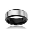 thumbnail image 3 of Crucible Jewelry Men's Brushed Finish Two Tone Titanium Ring (8mm), 3 of 4