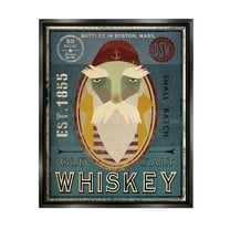 Stupell Industries Whiskey Bottling Sign Graphic Art Jet Black Floating Framed Canvas Print Wall Art, Design by Ryan Fowler