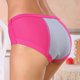 thumbnail image 5 of Gibobby Calzoncillos para mujer Ropa interior de mujer, pantalones menstruales, cintura media, pantalones sanitarios triangulares antifugas laterales de capas(Rosa caliente,XL), 5 of 5