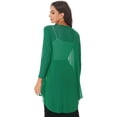thumbnail image 2 of Yartina Long Plus Size Cardigans for Women Lightweight Open Front Cardigan Solid Chiffon Outerwear Green 4XL, 2 of 6