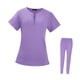 thumbnail image 2 of Uniformes Scrub Set Enfermera Top Y Pantalones Traje Para Hospital Cosmetología Doctores M Púrpura, 2 of 8