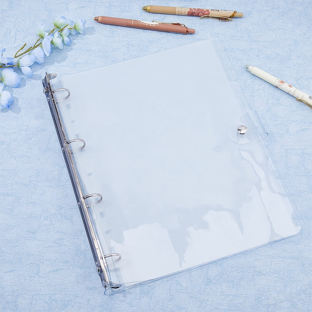 2 pc A4 6-Ring Transparent PP Plastic Binder Covers with Alloy Findings Rectangle Clear 315x265x30.5mm DIY