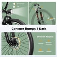 thumbnail image 4 of Jasion EB5 26" Electric Mountain Bike, 350W Brushless Motor Ebikes for Adults, 40 Miles Commuting Range, Front Fork Suspension, Shimano 7-Speed, Green, 4 of 10