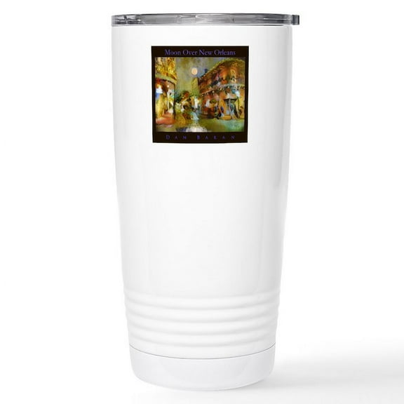 CafePress - Moon Over New Orleans Travel Mug - Insulated Stainless Steel Travel Tumbler 20 oz.