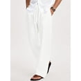 thumbnail image 3 of GENTS BLISS Linen Men Pants Elastic Waist Drawstring Pants for Men Casual Beach Men Pants with Pocket, 3 of 11