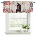 thumbnail image 2 of 2 Pack Valances for Windows, 4th of July Window Valances for Living Room/Bedroom/Bathroom, Independence Day Usa Flag Dog Firework Flower Light Filtering Kitchen Curtain Valance 60"W x18" L, 2 of 9
