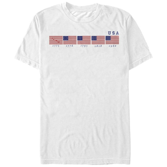 Men's Lost Gods Fourth of July American Flag History Graphic Tee White 3X Large