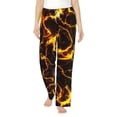 thumbnail image 2 of Lsque Orange Lightning Print Women's Pajama Pants, Lounge Pant - Comfortable Home Wear,Elastic Waistband, Stylish Design-XX-Large, 2 of 9