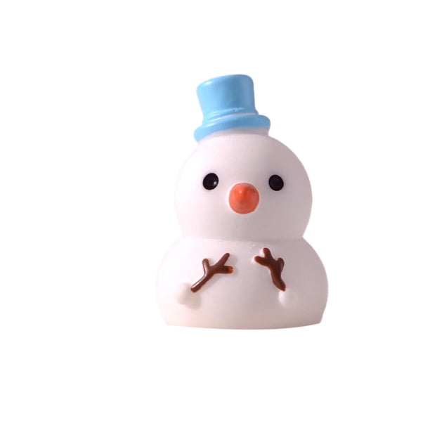 Figuras navideñas en miniatura, 6 piezas de resina, Papá Noel, muñeco de nieve, adorno navideño, mini adornos de invierno, accesorios de jardín para manualidades, decoración de fiesta navideña.