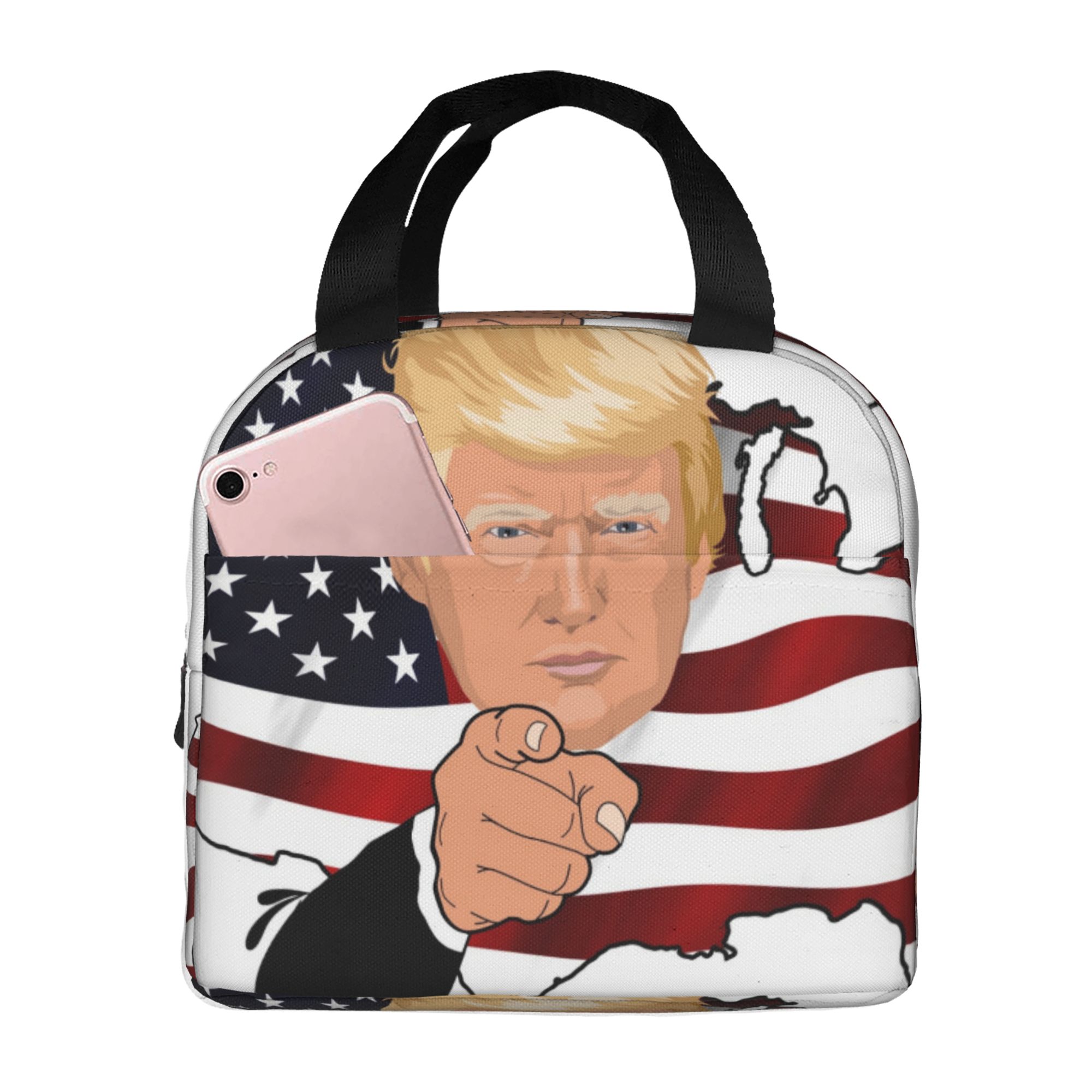 Trump President Uncle Sam Insulated Lunch Bag for Women Men , Reusable Cute Lunch Bags for