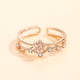 thumbnail image 2 of Anillo de plata con forma de estrella para mujer, adorable y portátil, con diamantes de imitación decorativos de doble capa, anillos de extremo Ropa, zapatos y accesorios Miscelánea Oro rosa Minnieouse AP017643-01, 2 of 6