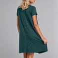 thumbnail image 5 of Gyujnb Classic Crew Neck Short Sleeve Maternity Nursing Nightgown Wrap Hidden Lift Up Breastfeeding Opening Loose Flowy A Line Knee Length Soft Breathable Stretch Knit Gown,L, 5 of 8