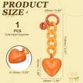 thumbnail image 2 of Llavero en forma de corazón lindo Uxcell para mujeres, encanto de bolso de plástico, accesorios de encanto para bolso, automóvil, cartera, mochila, colgante, naranja, 2 of 6