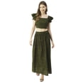 thumbnail image 1 of Moomaya Printed Summer Coord Set For Womens, Viscose Rayon 2 Pcs Set Crop Top and Skirt Set, 1 of 8