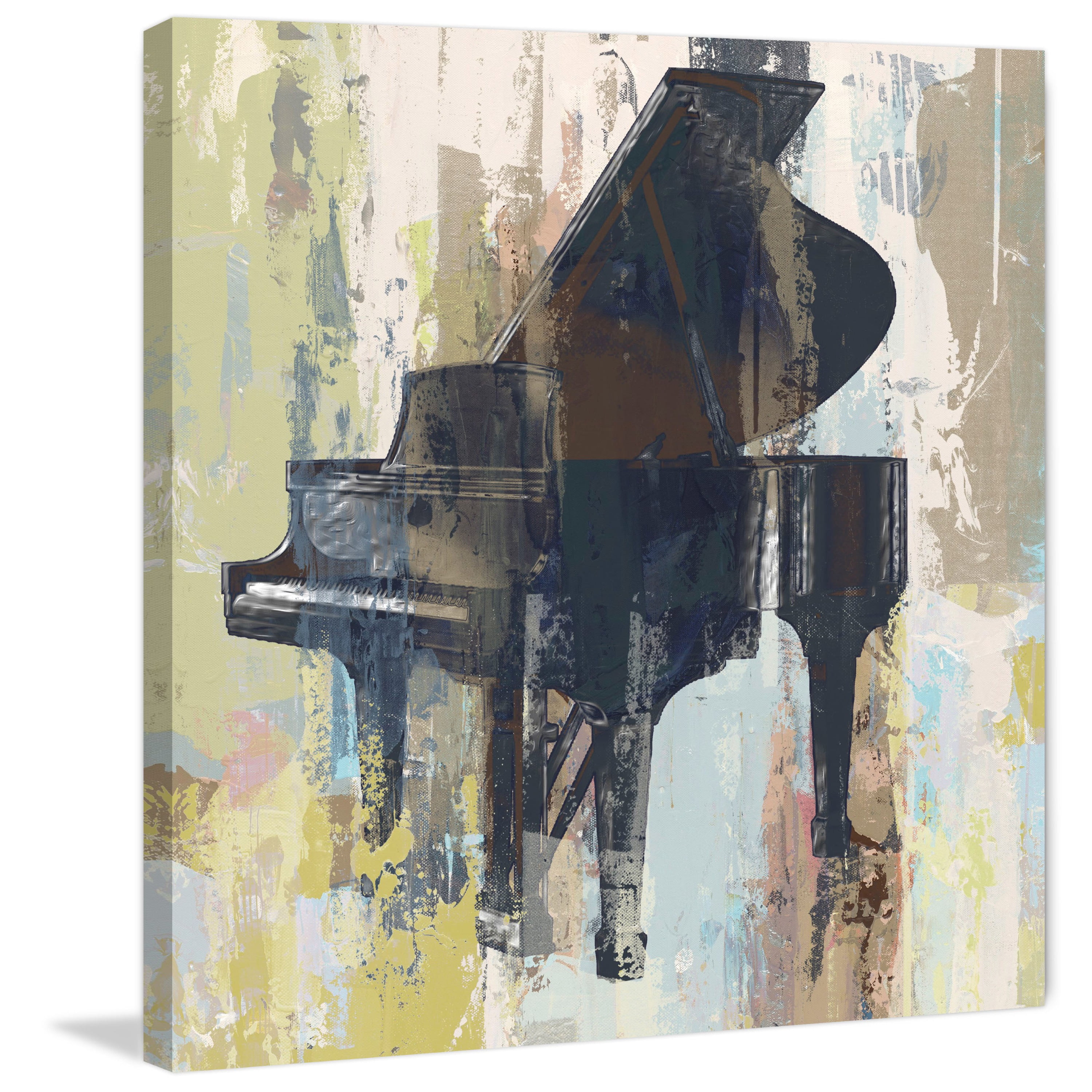 "Bluebird Piano" Painting Print on Wrapped Canvas