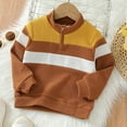 thumbnail image 1 of Boys Color Block Sweater Long Sleeve Half Zip Knitted Pullover Kids Clothes, 1 of 6