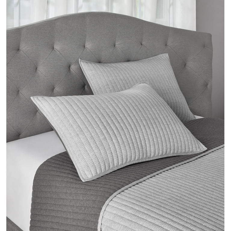 Mainstays Grey Jersey Euro Shams Queen Breathable 2 Count Walmart