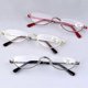 thumbnail image 2 of Reading Glasses Metal Spring Hinges Half Moon Semi Rimless Readers 1, 2 of 2