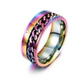 thumbnail image 1 of 1pc Men's Titanium Steel Roman Numeral Spinner Chain Ring MULTI 12, 1 of 6