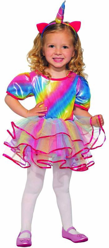 Rainbow Unicorn Girls Toddler Fairytale Fantasy Hooded Halloween Costume