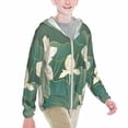 thumbnail image 2 of Xecao Lotus Golden Line Print Fishing Shirts for teenager Long Sleeve UV Sun Protection Hoodie with Zipper Outdoor Hiking Shirts-Medium, 2 of 7