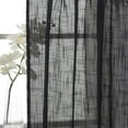 thumbnail image 4 of Half Window Tier Curtains Linen Textured 36 Inches Long for Kitchen/Café Window Treatment Set of 2 Panels, (27"W x 36"L, Black), 4 of 5