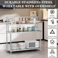 thumbnail image 4 of 60 In x24 In Commercial Stainless Steel Work Table with 2-Tier Adjustable Overshelves Heavy-Duty Prep Station for Kitchen Garage Utility Room, 4 of 7