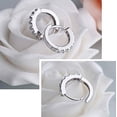 thumbnail image 6 of Fashion Jewelry 925 Sterling Silver Rhinestones Hoop Diamond Inlaid Stud Earrings for Women (1061 Silver), 6 of 6