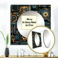 thumbnail image 3 of Designart "Industrial Elegance In Gold And Teal" 0 Square Mirror Wall Decor Modern - Large Gold Square Bathroom Mirror - Square Printed Wall Mirror Art, 3 of 5