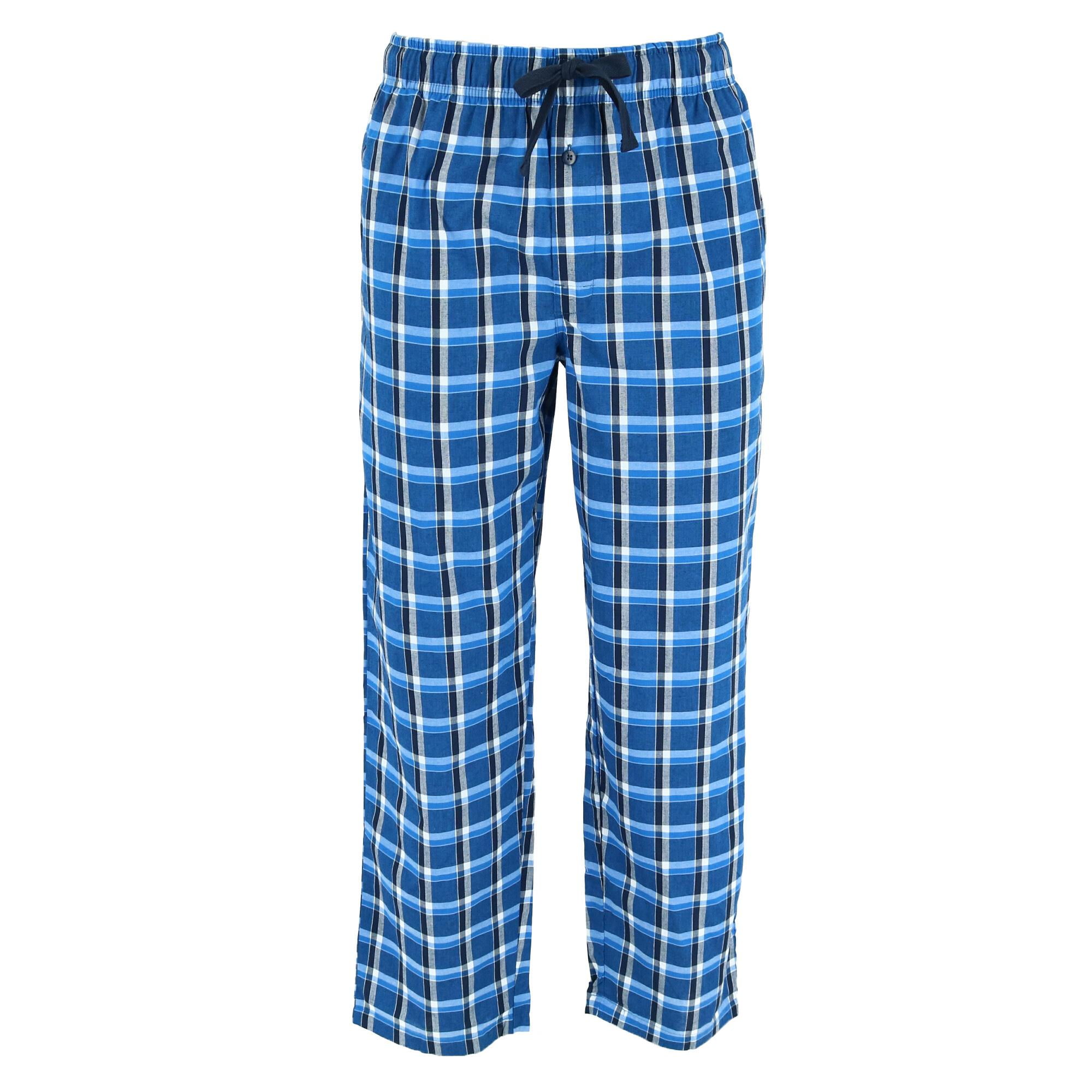 Fruit of the Loom Men/'s Flannel Lounge Pants Navy Plaid XL Size