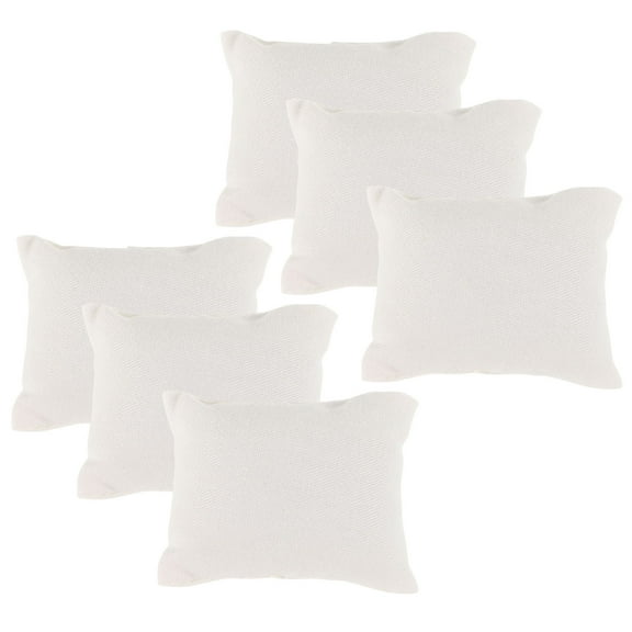 KALLORY 6Pcs Dollhouse Miniature Pillow Rectangular White Cloth for Home Decoration and DIY Craft in 1.8x1.4x0.8in