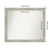 Amanti Art Custom Wall and Bathroom Mirror (26.5 x 31.5 in.), Dove Greywash Narrow Frame