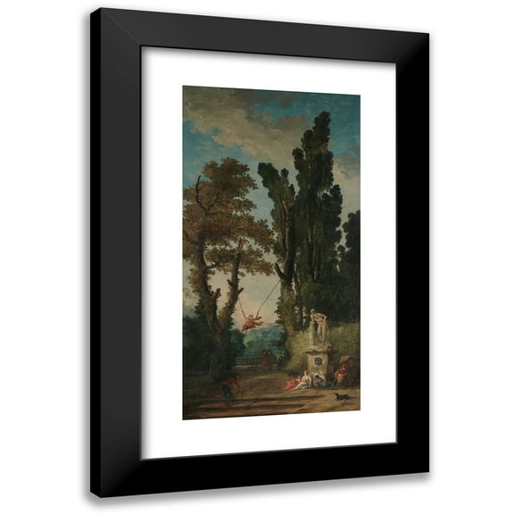 Hubert Robert 9x14 Black Modern Framed Museum Art Print Titled - The Swing